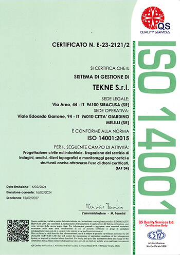 TEKNE Certificazione ISO 14001