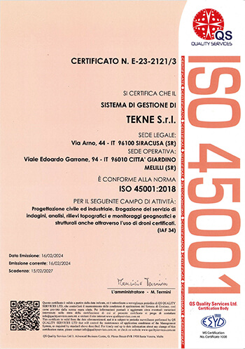 TEKNE Certificazione ISO 45001